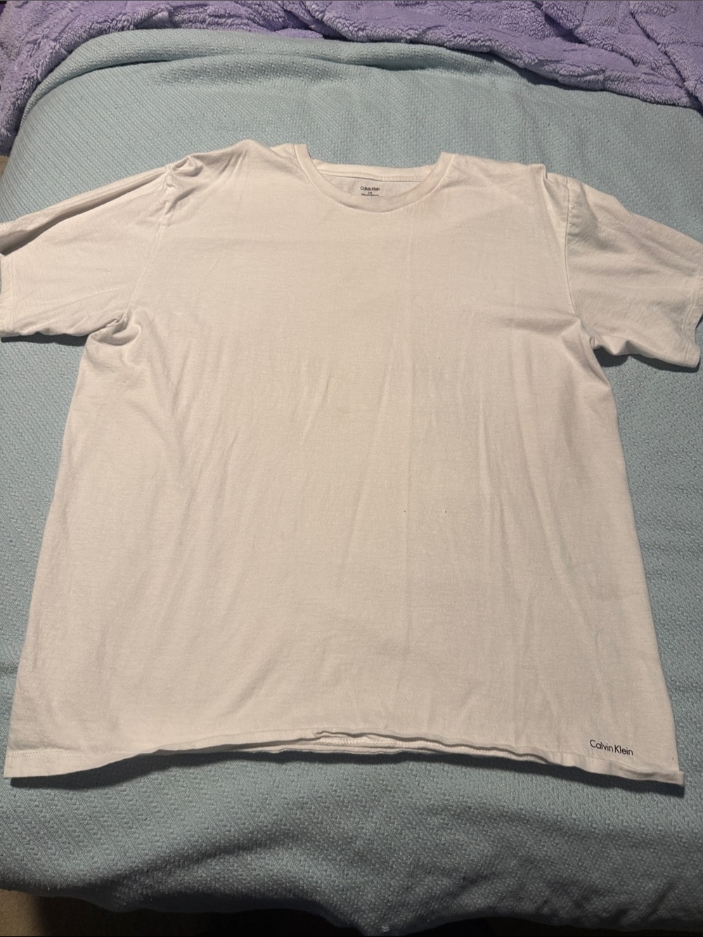 Calvin Klein Men's White Crew Neck Short Sleeve Tee